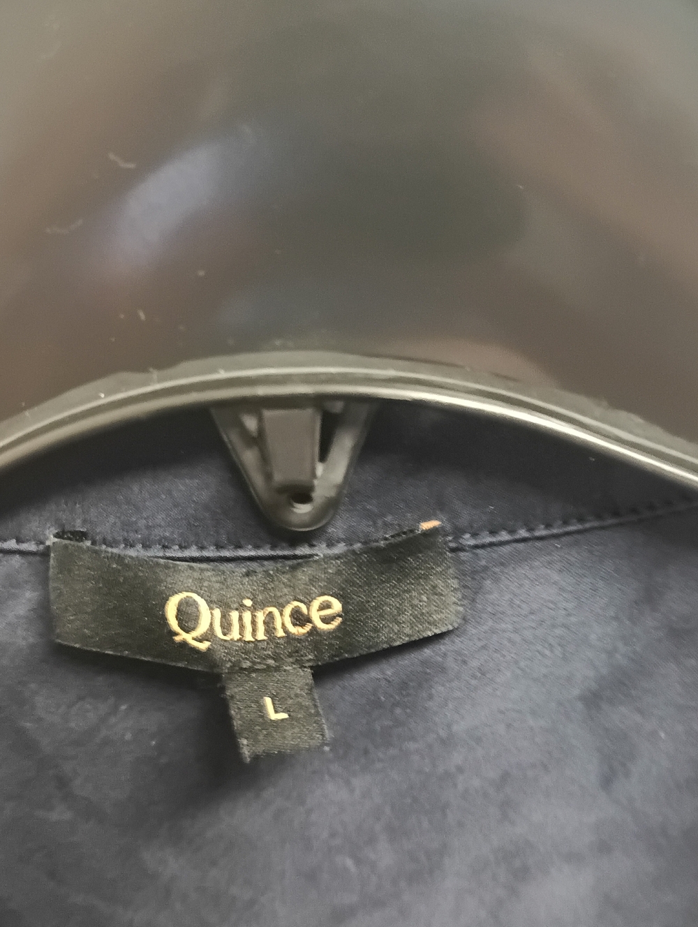 Quince Navy Button-Front Women's Shirt - Picture 3 of 4